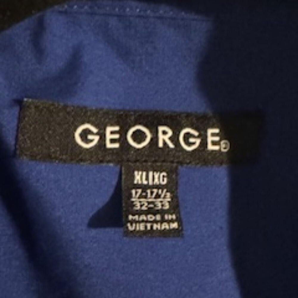 George - Men’s Blue Long-Sleeve Dress Shirt | Professional Classic Fit Workwear - Picture 2 of 4